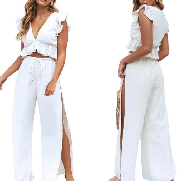 NWT 2-Piece Crop Top+Pants Set - Picture 2 of 6